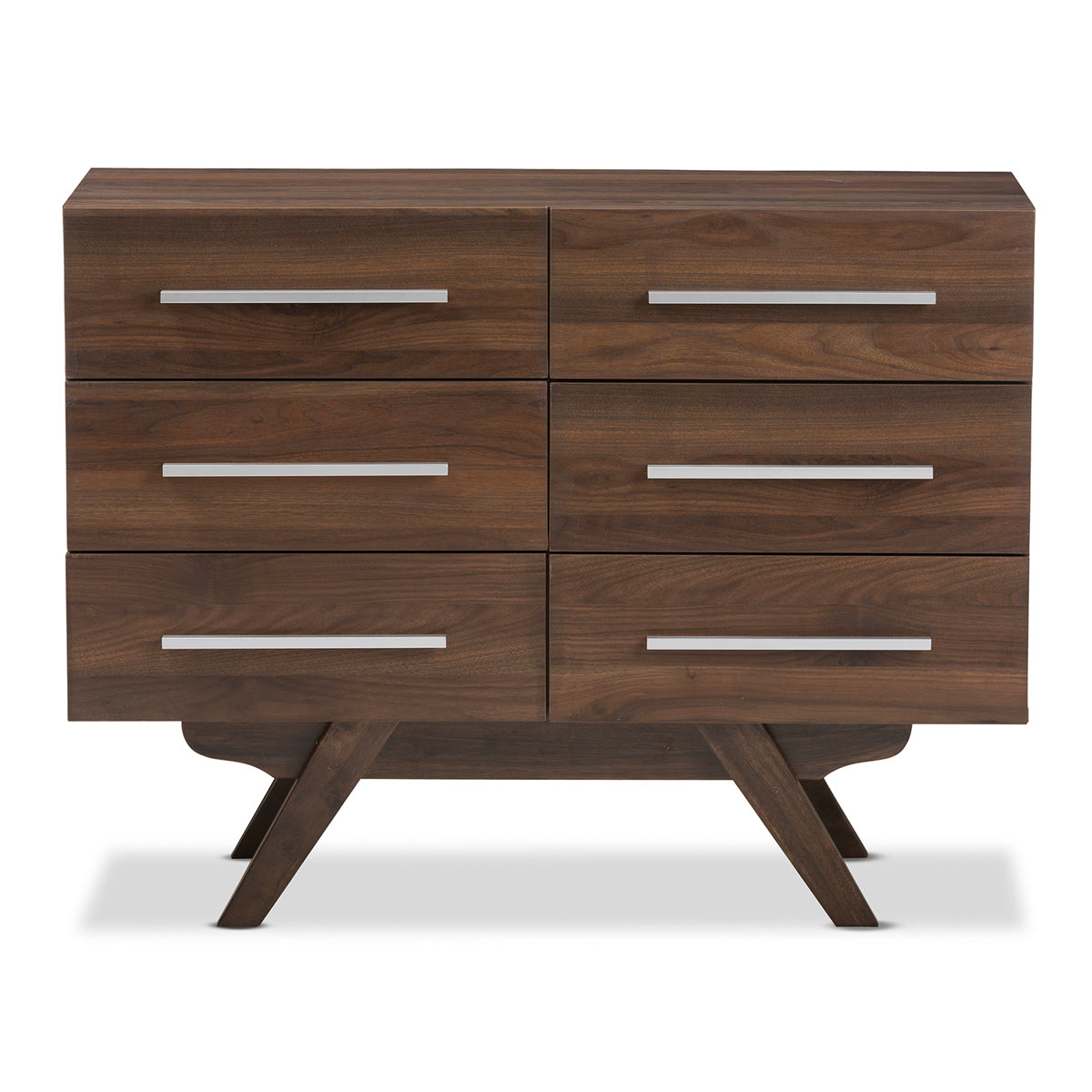 Baxton Studio Auburn Mid Century Modern Walnut Brown Finished Wood 6 D