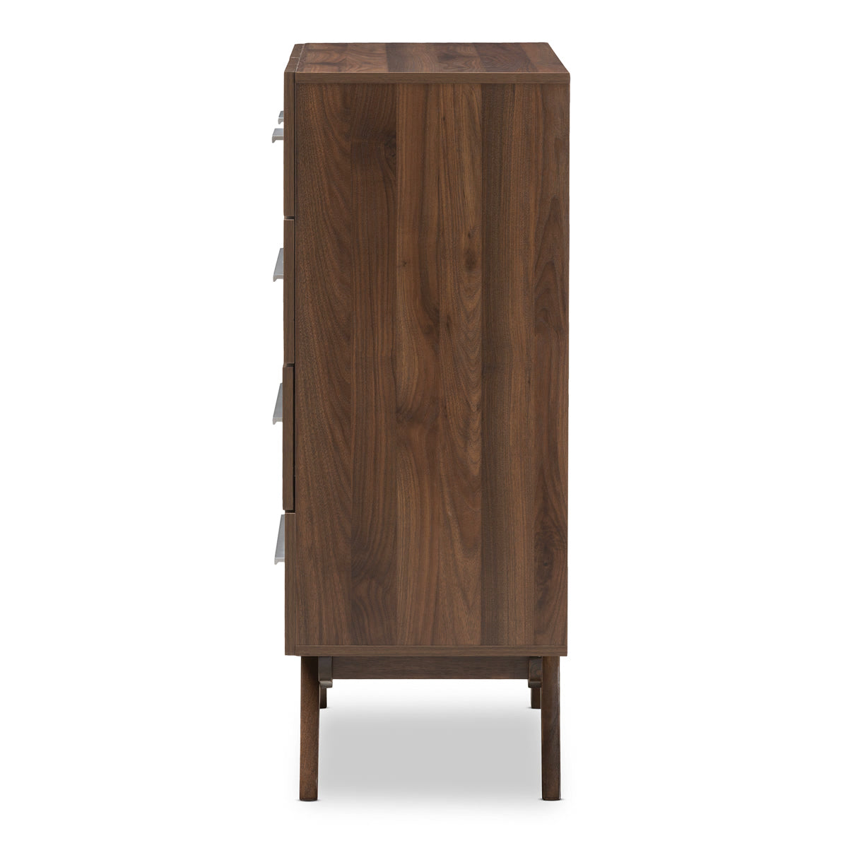 Baxton Studio Auburn Mid-Century Modern Walnut Brown Finished Wood 5-Drawer Chest Baxton Studio-Dresser-Minimal And Modern - 5