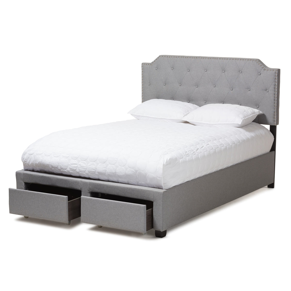 Baxton Studio Aubrianne Modern and Contemporary Grey Fabric Upholstered Queen Storage Bed Baxton Studio-beds-Minimal And Modern - 6