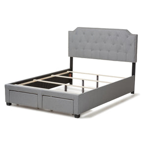 Baxton Studio Aubrianne Modern and Contemporary Grey Fabric Upholstered Queen Storage Bed Baxton Studio-beds-Minimal And Modern - 8