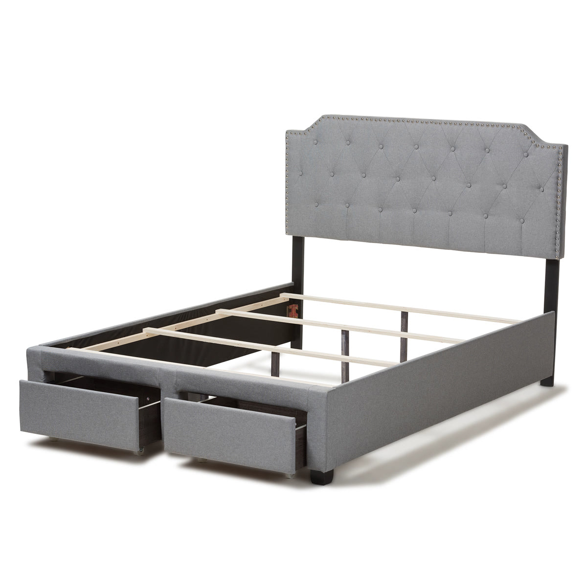 Baxton Studio Aubrianne Modern and Contemporary Grey Fabric Upholstered Queen Storage Bed Baxton Studio-beds-Minimal And Modern - 9