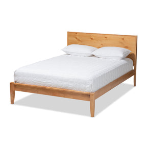 Baxton Studio Marana Modern and Rustic Natural Oak and Pine Finished Wood Full Size Platform Bed Baxton Studio-beds-Minimal And Modern - 1