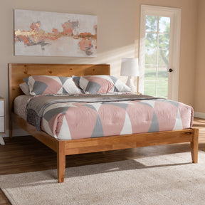 Baxton Studio Marana Modern and Rustic Natural Oak and Pine Finished Wood Full Size Platform Bed Baxton Studio-beds-Minimal And Modern - 7