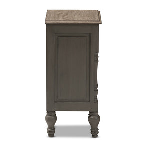 Baxton Studio Noemie Country Cottage Farmhouse Brown Finished 2-Drawer Nightstand Baxton Studio-nightstands-Minimal And Modern - 5