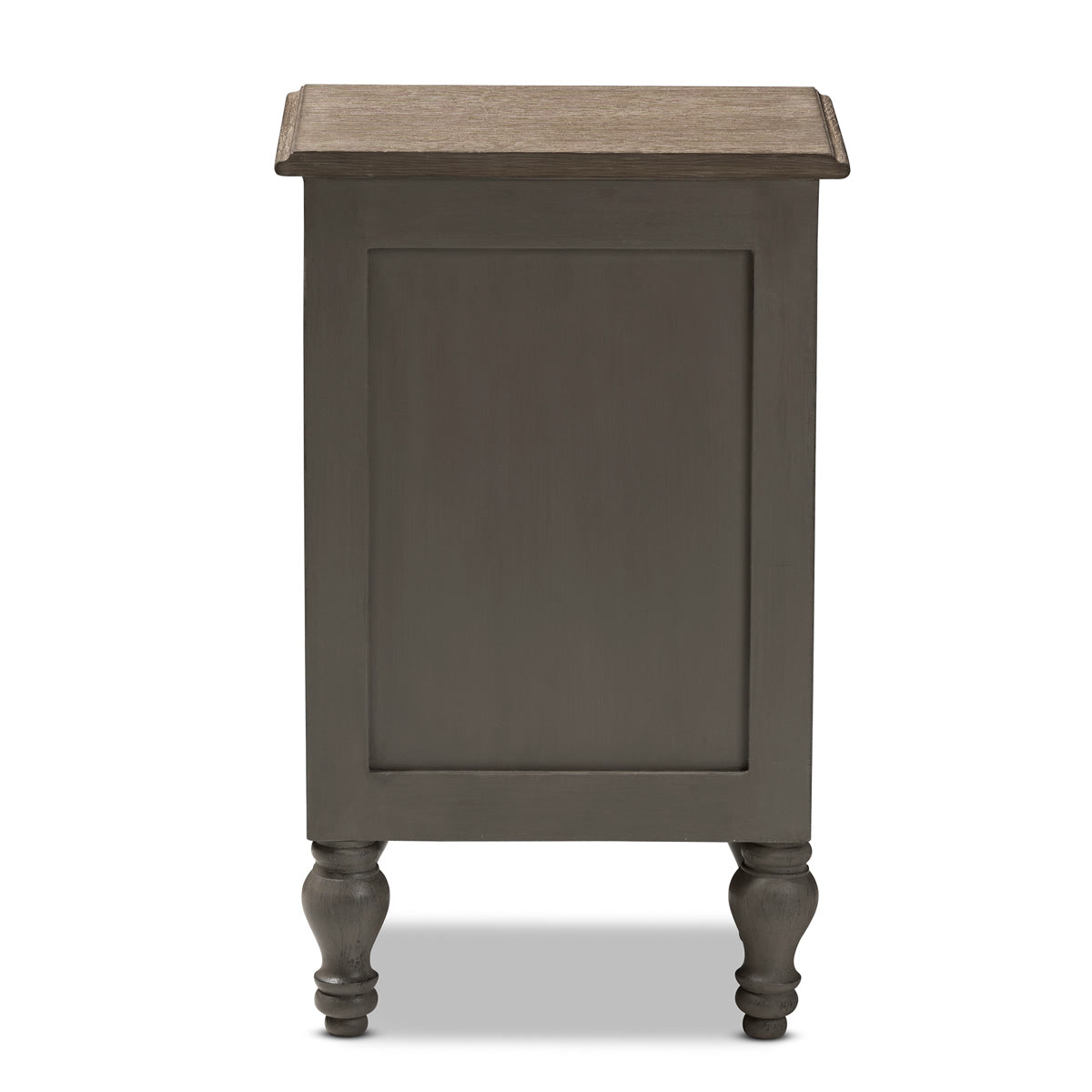 Baxton Studio Noemie Country Cottage Farmhouse Brown Finished 2-Drawer Nightstand Baxton Studio-nightstands-Minimal And Modern - 6