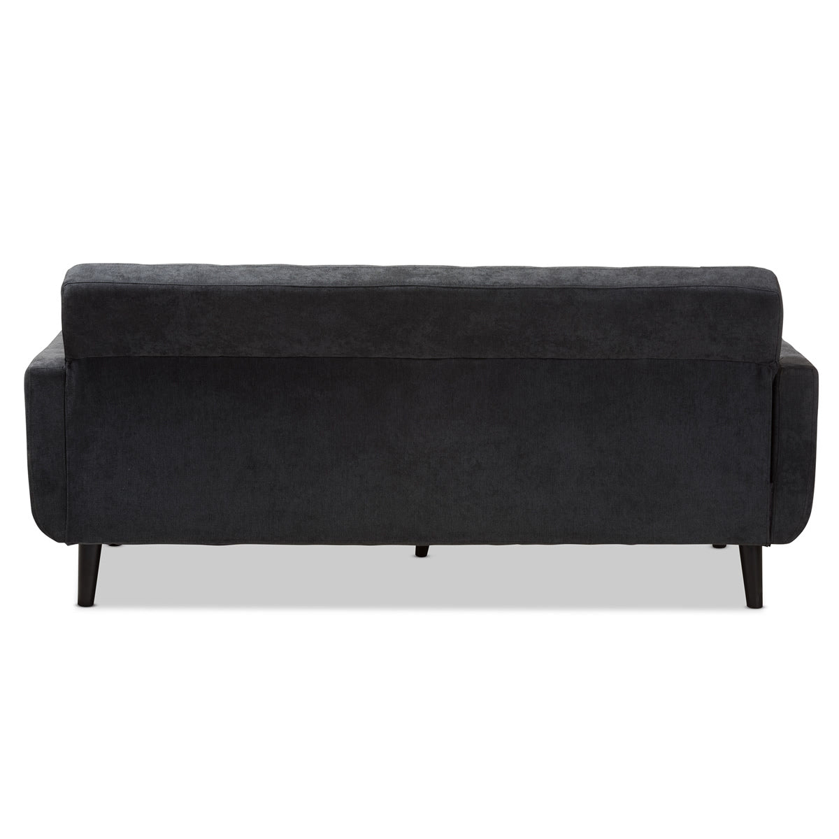 Baxton Studio Carina Mid-Century Modern Dark Grey Fabric Upholstered Sofa Baxton Studio-sofas-Minimal And Modern - 4