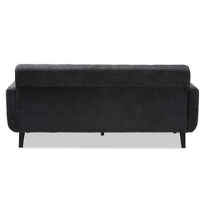 Baxton Studio Carina Mid-Century Modern Dark Grey Fabric Upholstered Sofa Baxton Studio-sofas-Minimal And Modern - 4