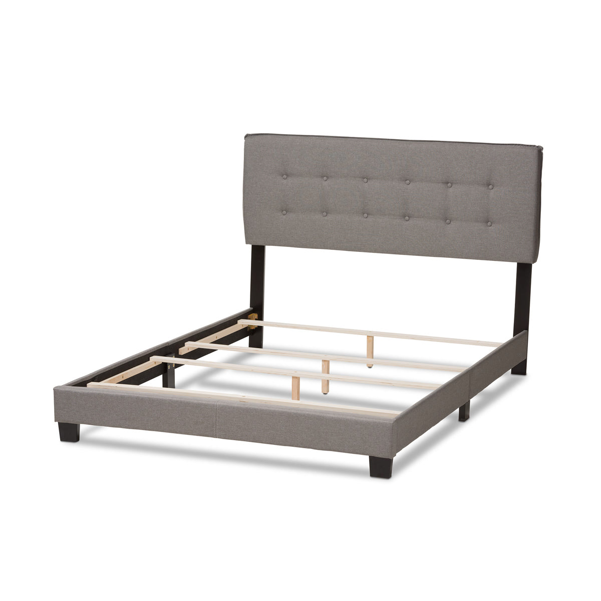 Baxton Studio Audrey Modern and Contemporary Light Grey Fabric Upholstered Full Size Bed Baxton Studio-0-Minimal And Modern - 4