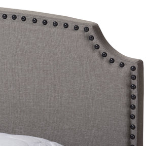 Baxton Studio Odette Modern and Contemporary Light Grey Fabric Upholstered King Size Bed Baxton Studio-0-Minimal And Modern - 5