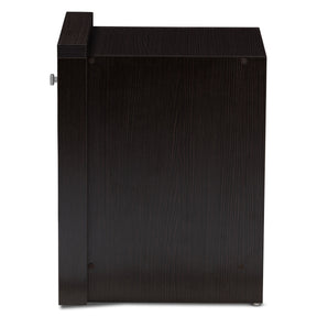 Baxton Studio Danette Modern and Contemporary Wenge Brown Finished 1-Drawer Nightstand Baxton Studio-nightstands-Minimal And Modern - 4