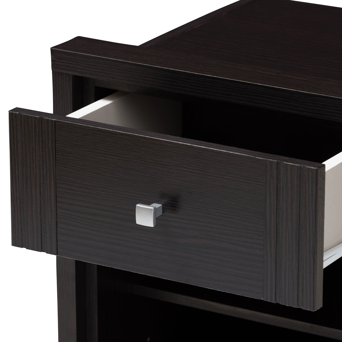 Baxton Studio Danette Modern and Contemporary Wenge Brown Finished 1-Drawer Nightstand Baxton Studio-nightstands-Minimal And Modern - 6