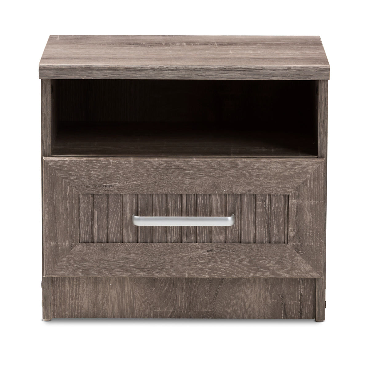 Baxton Studio Gallia Modern and Contemporary Oak Brown Finished 1-Drawer Nightstand Baxton Studio-nightstands-Minimal And Modern - 3