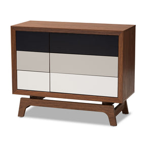 Baxton Studio Svante Mid-Century Modern Multicolor Finished Wood 6-Drawer Chest Baxton Studio-Chests-Minimal And Modern - 1