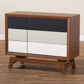 Baxton Studio Svante Mid-Century Modern Multicolor Finished Wood 6-Drawer Chest