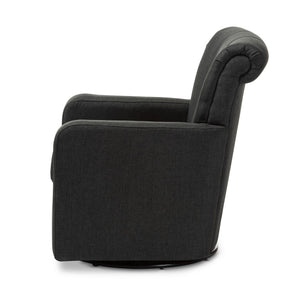 Baxton Studio Rayner Modern and Contemporary Grey Fabric Upholstered Swivel Chair