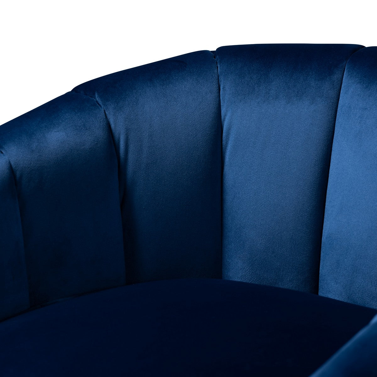 Baxton Studio Tomasso Glam Royal Blue Velvet Fabric Upholstered Gold-Finished Lounge Chair