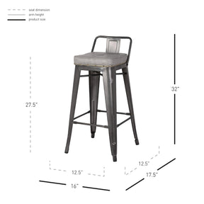 Metropolis PU Leather Low Back Counter Stool (Set of 4) by New Pacific Direct - 9300032