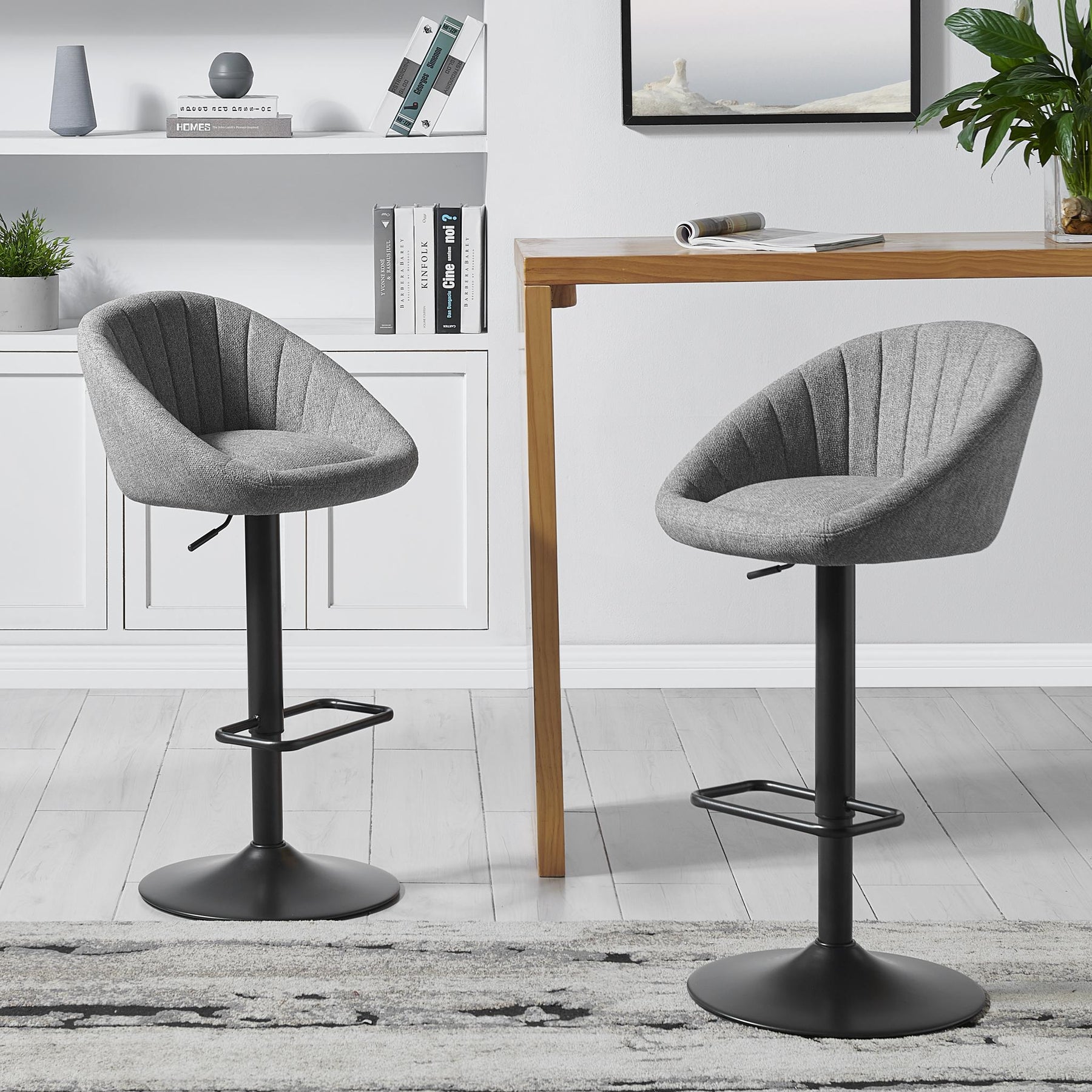 Watson KD Fabric Gaslift Swivel Bar Stool (Set of 2) by New Pacific Direct - 9300118