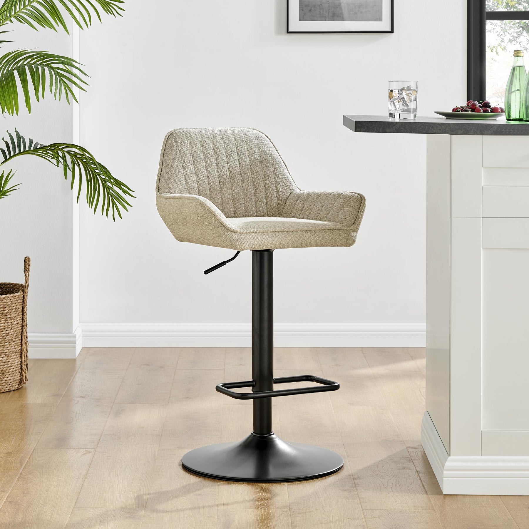 Luther Fabric Gaslift Swivel Bar Stool (Set of 2) by New Pacific Direct - 9300122