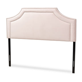 Baxton Studio Avignon Modern and Contemporary Light Pink Velvet Fabric Upholstered King Size Headboard Baxton Studio-Headboards-Minimal And Modern - 1