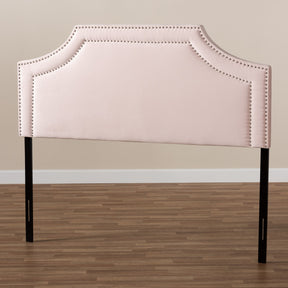 Baxton Studio Avignon Modern and Contemporary Light Pink Velvet Fabric Upholstered King Size Headboard