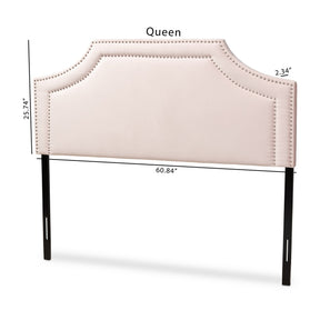 Baxton Studio Avignon Modern and Contemporary Light Pink Velvet Fabric Upholstered King Size Headboard