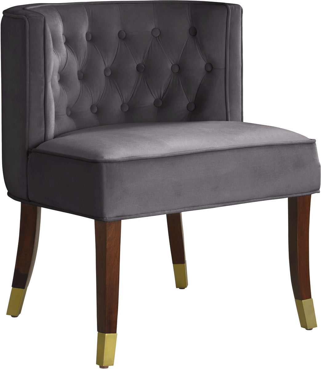 Meridian Furniture Perry Grey Velvet Dining Chair - Set of 2