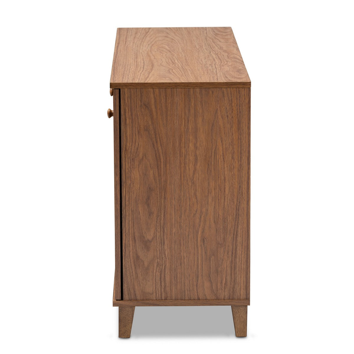 Baxton Studio Coolidge Modern and Contemporary Walnut Finished 8-Shelf Wood Shoe Storage Cabinet