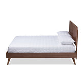 Baxton Studio Artemis Mid-Century Modern Walnut Brown Finished Wood King Size Platform Bed Baxton Studio-beds-Minimal And Modern - 1