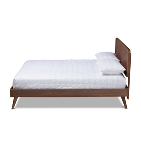 Baxton Studio Demeter Mid-Century Modern Walnut Brown Finished Wood Full Size Platform Bed Baxton Studio-beds-Minimal And Modern - 1