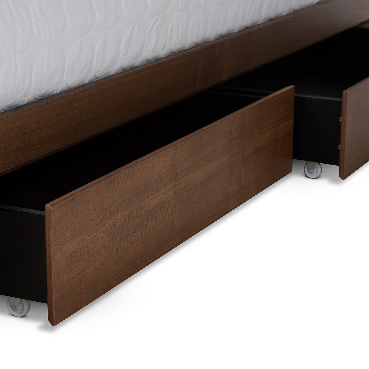 Baxton Studio Milana Modern Transitional Ash Walnut Brown Finished Wood 4-Drawer Full Size Platform Storage Bed