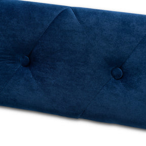 Baxton Studio Amaya Modern and Contemporary Navy Blue Velvet Fabric Upholstered Twin Size Daybed with Trundle