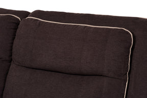 Baxton Studio Sabella Modern and Contemporary Chocolate Brown Fabric Upholstered 7-Piece Reclining Sectional Sofa