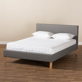 Baxton Studio Aneta Modern and Contemporary Grey Fabric Upholstered King Size Platform Bed