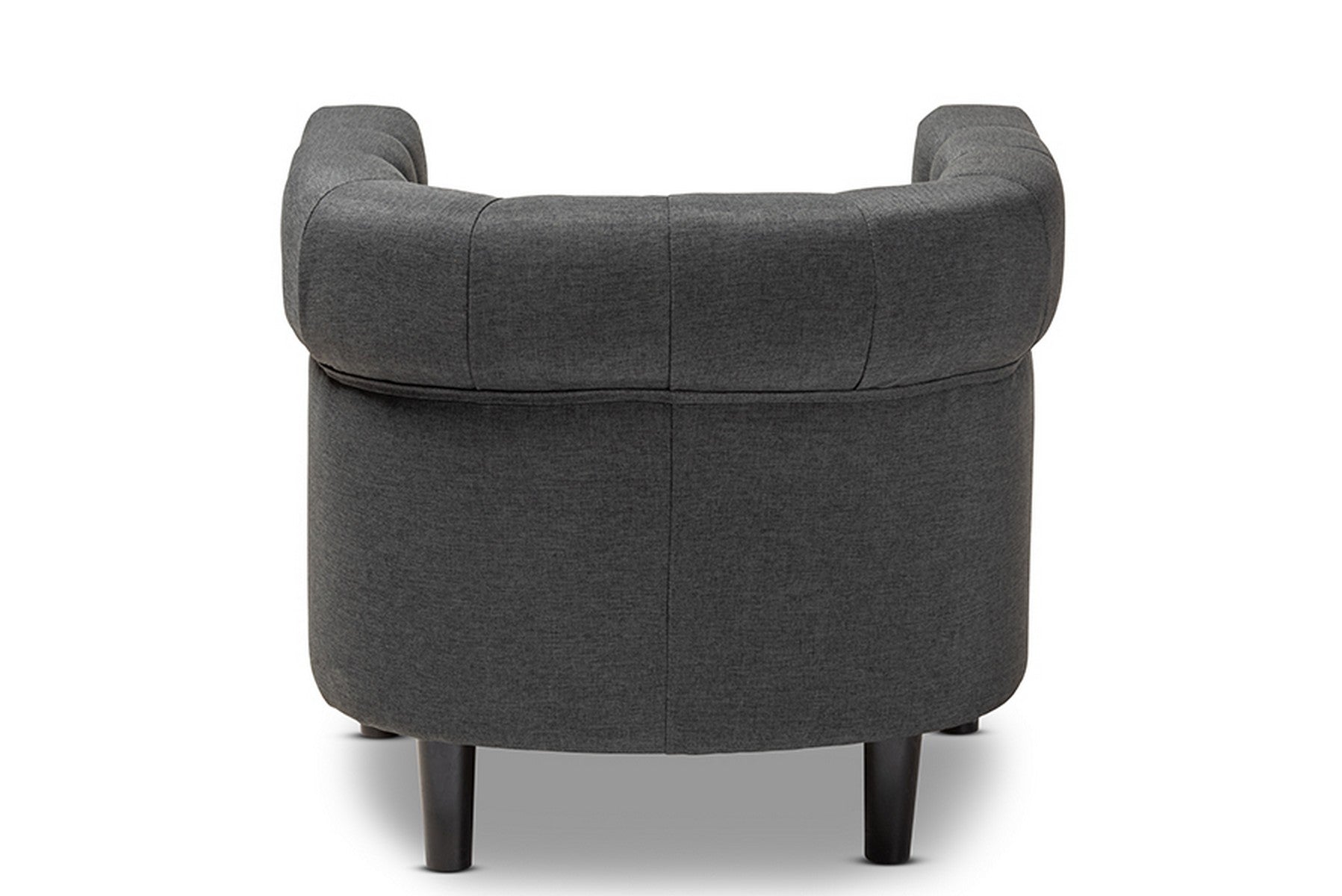 Baxton Studio Bisset Classic and Traditional Gray Fabric Upholstered Chesterfield Chair