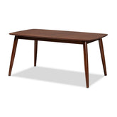 Baxton Studio Edna Mid-Century Modern Walnut Finished Wood Dining Table Baxton Studio- Dining Tables-Minimal And Modern - 1