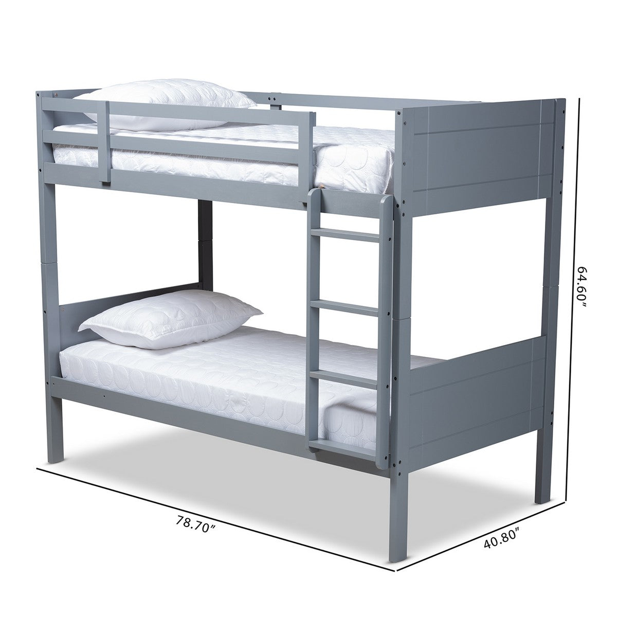 Baxton Studio Elsie Modern and Contemporary Grey Finished Wood Twin Size Bunk Bed