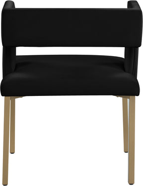 Meridian Furniture Caleb Black Velvet Dining Chair - Set of 2