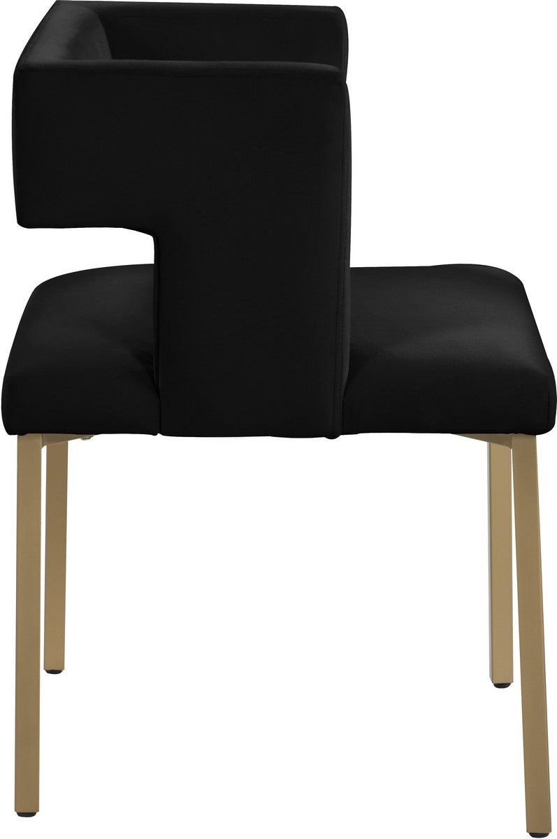 Meridian Furniture Caleb Black Velvet Dining Chair - Set of 2