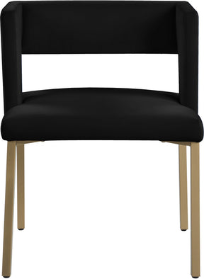 Meridian Furniture Caleb Black Velvet Dining Chair - Set of 2