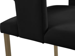 Meridian Furniture Caleb Black Velvet Dining Chair - Set of 2