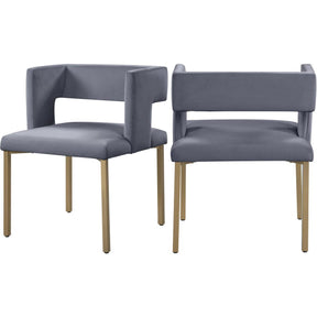 Meridian Furniture Caleb Grey Velvet Dining ChairMeridian Furniture - Dining Chair - Minimal And Modern - 1