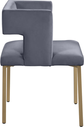 Meridian Furniture Caleb Grey Velvet Dining Chair - Set of 2