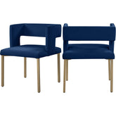 Meridian Furniture Caleb Navy Velvet Dining ChairMeridian Furniture - Dining Chair - Minimal And Modern - 1