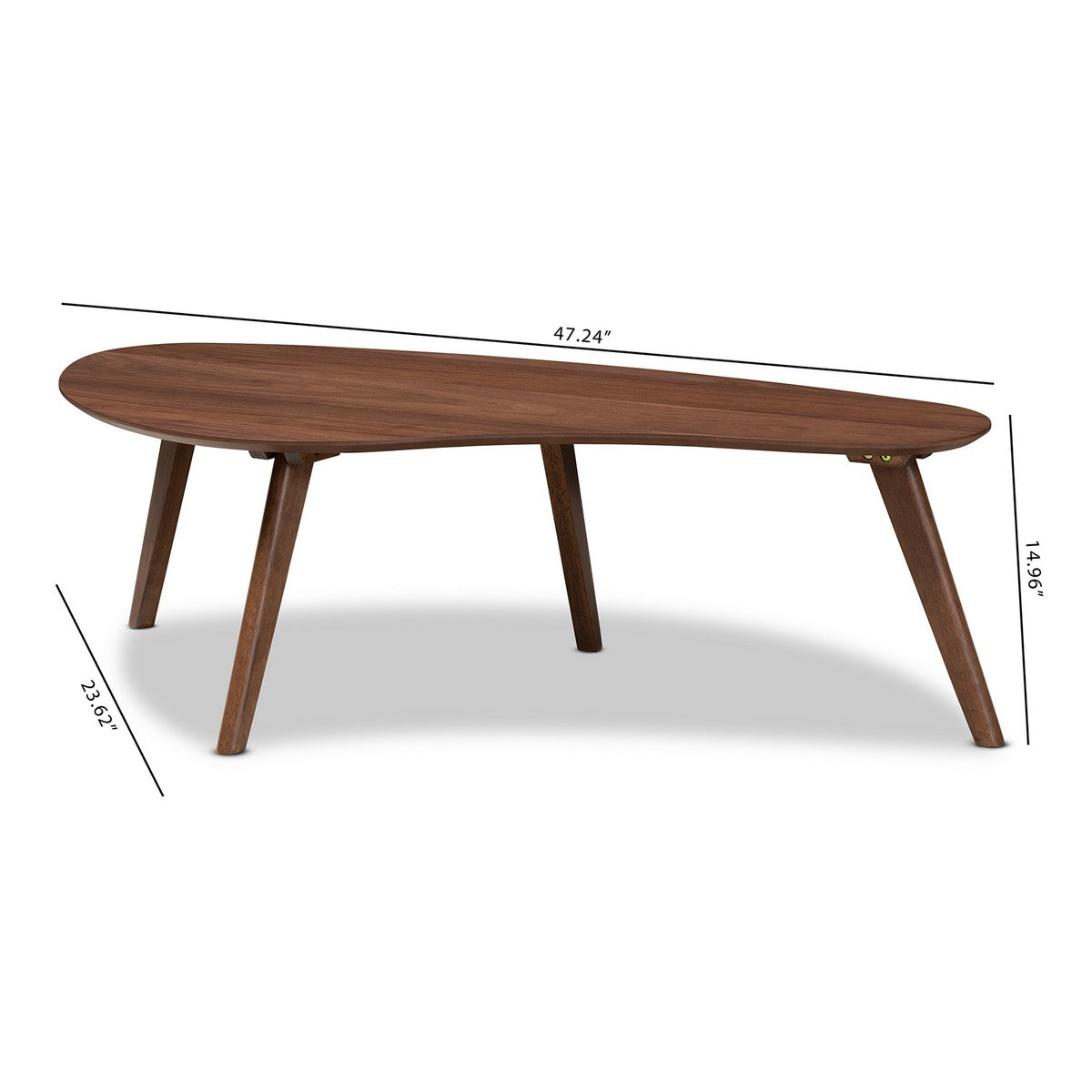 Baxton Studio Scarlette Mid-Century Modern Walnut Finished Coffee Table