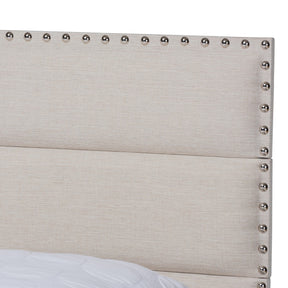 Baxton Studio Ansa Modern and Contemporary Beige Fabric Upholstered King Size Bed