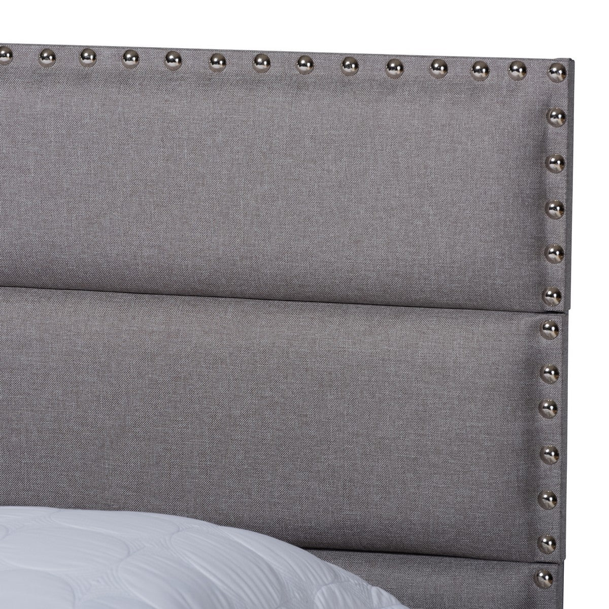 Baxton Studio Ansa Modern and Contemporary Grey Fabric Upholstered King Size Bed