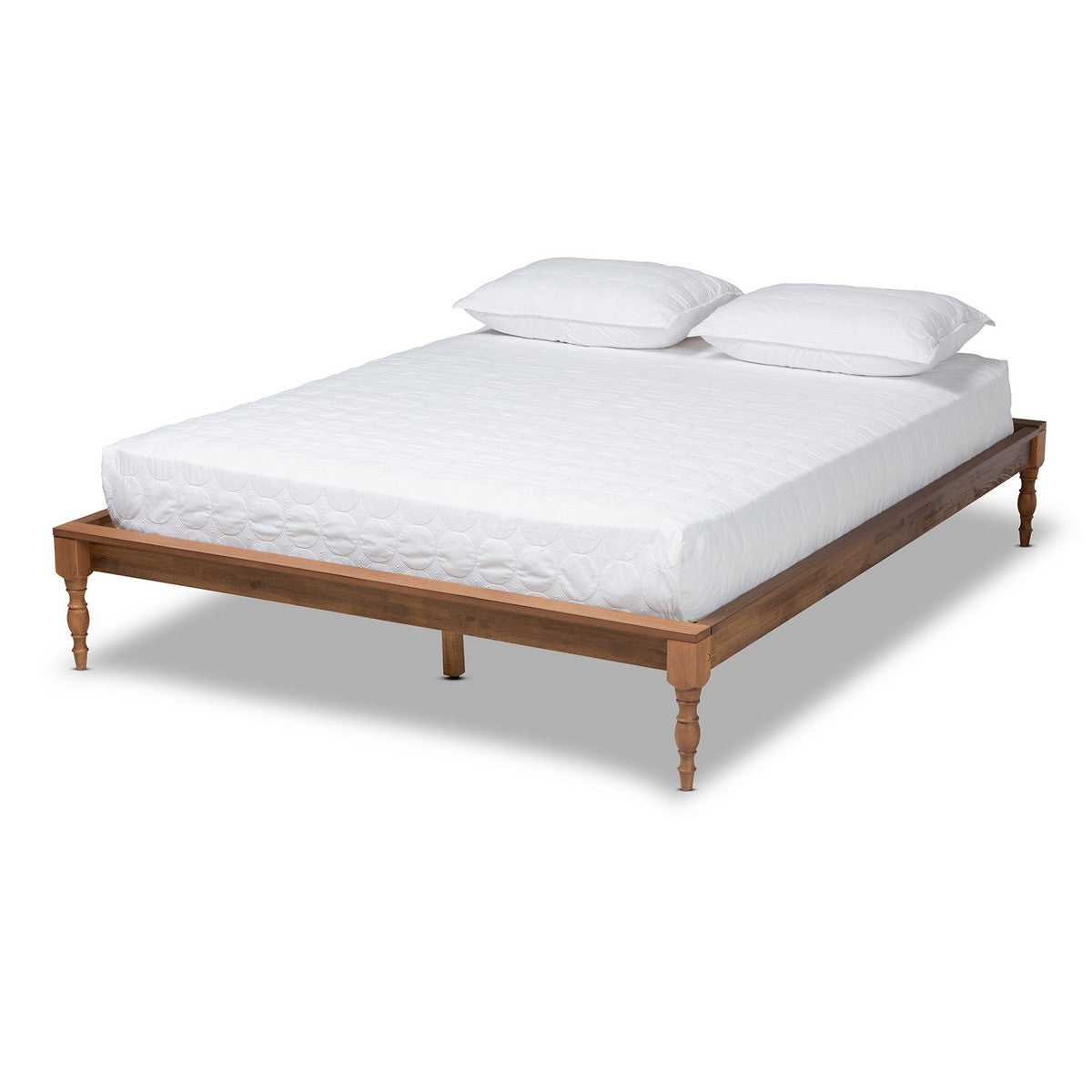 Baxton Studio Romy Vintage French Inspired Ash Wanut Finished Queen Size Wood Bed Frame Baxton Studio- Bed Frames-Minimal And Modern - 1