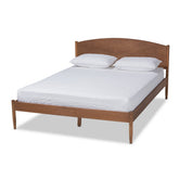 Baxton Studio Leanora Mid-Century Modern Ash Wanut Finished Full Size Wood Platform Bed Baxton Studio- Beds (Platform)-Minimal And Modern - 1