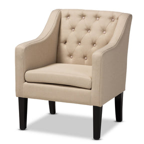 Baxton Studio Brittany Modern and Contemporary Beige Fabric Upholstered Club Chair Baxton Studio-chairs-Minimal And Modern - 1